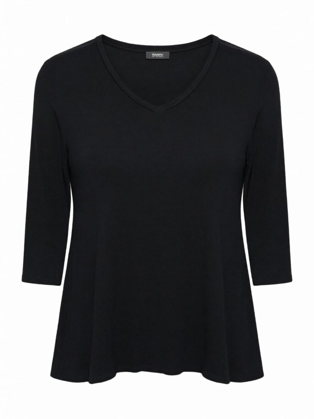 Misia Black Women's 3/4 Sleeve V-Neck Tunic Top L
